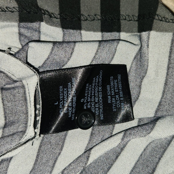 NORMA KAMALI BLACK STRIPED DRESS - Picture 6 of 6